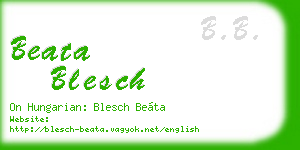beata blesch business card